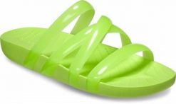 Klapki Dla Dorosłych Crocs Splash Glossy Strappy. Zielone klapki Crocs, z materiału. Za 119.99 zł.