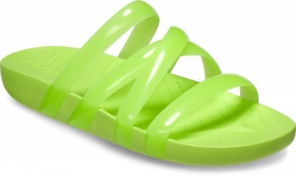 Klapki Dla Dorosłych Crocs Splash Glossy Strappy. Zielone klapki Crocs, z materiału. Za 119.99 zł.