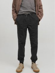 Jack&Jones Joggery Gordon 12229712 Czarny Regular Fit. Czarne joggery i bojówki Jack&Jones, l, bez wzorów, z bawełny. Za 269.99 zł.