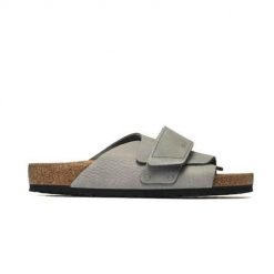 Klapki męskie Birkenstock Kyoto. Szare klapki Birkenstock, z materiału. W wyprzedaży za 619.00 zł.