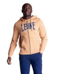 Bluza z kaptur na co dzień na siłownię. Brązowe bluzy z kapturem LEONE 1947 APPAREL, xs, bez wzorów, z bawełny, z kapturem. Za 210.46 zł.