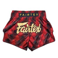 Spodenki Muay Thai Sześciany Fairtex BS1919 Czerwone/Czarne S. Czerwone szorty FAIRTEX, s, bez wzorów, sportowe. Za 279.00 zł.