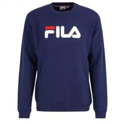 Bluza treningowa męska Fila Barbian Crew. Niebieskie bluzy Fila, m, bez wzorów, bez kaptura. Za 372.00 zł.