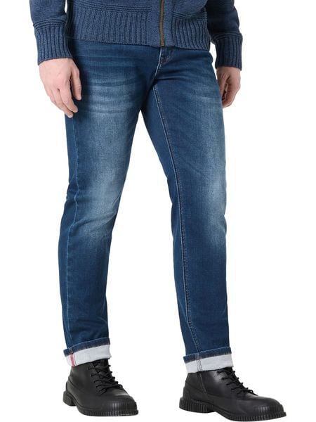 Timezone Dżinsy "Eduardo" - Slim fit - w kolorze granatowym rozmiar: W34/L36. Niebieskie jeansy Timezone, l. Za 134.95 zł.