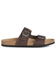 Geox Skórzane klapki "Ghita" w kolorze brązowym rozmiar: 41. Brązowe klapki Geox, z gumy. Za 235.95 zł.