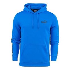 Bluza Z Kapturem Męska Taśma ESS+. Niebieskie bluzy z kapturem Puma, m, bez wzorów, z kapturem. Za 276.99 zł.