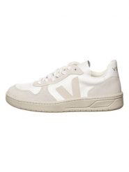 Veja Sneakersy "V 10" w kolorze biało-beżowym rozmiar: 44. Białe buty sportowe casual Veja, bez wzorów, z materiału, bez zapięcia. Za 426.06 zł.