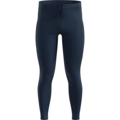 Legginsy Odlo Tights ESSENTIAL WARM. Niebieskie legginsy długie sportowe ODLO, s, bez wzorów, z dzianiny, do biegania. Za 339.99 zł.