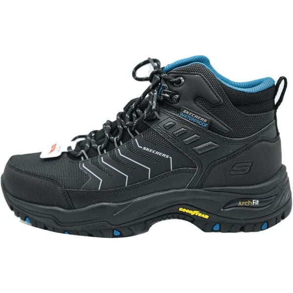 Buty trekkingowe Skechers Arch Fit Dawson Raveno Niebieskie. Niebieskie buty turystyczne Skechers, na zimę, bez wzorów, z materiału, bez zapięcia, trekkingowe. Za 548.00 zł.