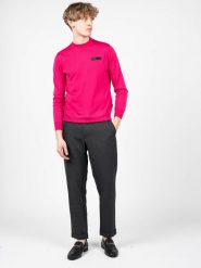 Plein Sport Sweter "Merino" | MPPS90149 | Mężczyzna | Różowy. Czerwone swetry nierozpinane Plein Sport, m, bez wzorów, z wełny, bez kołnierzyka, bez ramiączek. W wyprzedaży za 449.00 zł.