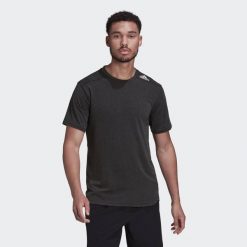 Koszulka treningowa męska adidas. Czarne t-shirty sportowe Adidas, bez wzorów, bez ramiączek, na fitness i siłownię. Za 159.99 zł.