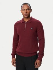 HUGO Sweter 50570380 Bordowy Regular Fit. Czerwone swetry rozpinane Hugo, m, bez wzorów, z syntetyku, bez kołnierzyka, bez ramiączek. Za 699.99 zł.