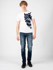 Les Hommes T-shirt | LF224306-0700-1007 | Grafic Print | Mężczyzna | Biały. Białe t-shirty Les Hommes, m, bez wzorów, z bawełny, bez kołnierzyka, bez ramiączek. W wyprzedaży za 299.00 zł.