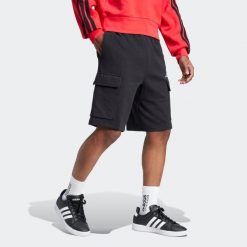 Spodenki fitness męskie ADIDAS. Czarne szorty Adidas, m, bez wzorów, z bawełny, sportowe. Za 179.99 zł.