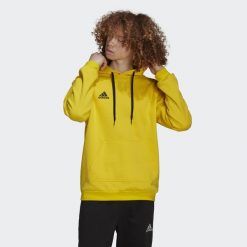 Bluza do piłki nożnej męska Adidas Entrada 22. Czarne bluzy z kapturem Adidas, l, bez wzorów, z bawełny, z kapturem. Za 126.20 zł.