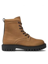 Tommy Hilfiger Trapery Casual Hilfiger Chunk Z Nbk Boot FM0FM05149 Brązowy. Brązowe trapery Tommy Hilfiger, z nubiku, bez zapięcia. Za 489.99 zł.