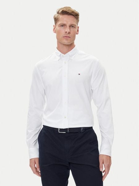 Tommy Hilfiger Koszula Performance MW0MW39418 Biały Slim Fit. Białe koszule Tommy Hilfiger, m, bez wzorów, z syntetyku, bez kołnierzyka, bez ramiączek. Za 319.99 zł.