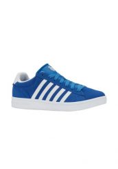 Buty K-Swiss COURT TIEBRK II SDE (09492-444-M). Niebieskie buty turystyczne K-SWISS, bez wzorów, z zamszu, bez zapięcia, na fitness i siłownię. Za 169.00 zł.