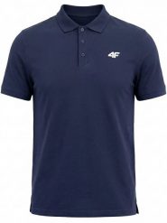 4F Koszulka polo w kolorze granatowym rozmiar: S. Niebieskie koszulki polo 4F, s, bez wzorów, bez kołnierzyka, bez ramiączek. Za 73.95 zł.