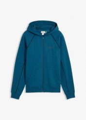 Bluza rozpinana z kontrastowymi elementami z czystej bawełny. Niebieskie bluzy bonprix, m, bez wzorów, z bawełny, bez kaptura. Za 109.99 zł.