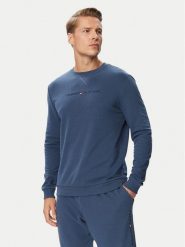 Tommy Hilfiger Bluza UM0UM03666 Niebieski Regular Fit. Niebieskie bluzy Tommy Hilfiger, m, bez wzorów, z bawełny, bez kaptura. Za 289.99 zł.