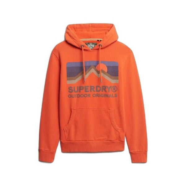 Casualowa bluza z kapturem Superdry Great Outdoors. Czerwone bluzy z kapturem Superdry, xl, bez wzorów, z kapturem. Za 380.50 zł.