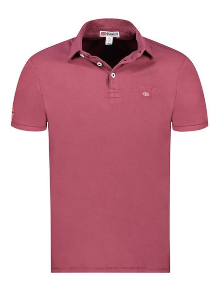 Geographical Norway Koszulka polo "Kars" w kolorze bordowym rozmiar: S. Czerwone koszulki polo Geographical Norway, s, bez wzorów, z bawełny, bez kołnierzyka, bez ramiączek. Za 88.43 zł.