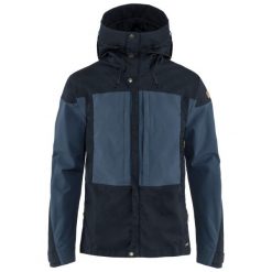 Kurtka outdoorowa męska Fjallraven Keb Jacket. Niebieskie kurtki Fjällräven, l, bez wzorów, z softshellu, bez kaptura. Za 919.99 zł.