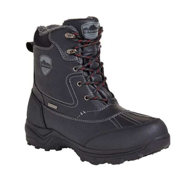 Buty zimowe ocieplane męskie Karrimor Snow Casual. Czarne buty turystyczne Karrimor, na zimę, bez wzorów, z materiału, bez zapięcia, trekkingowe. Za 291.99 zł.