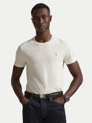 Polo Ralph Lauren T-Shirt 710671438524 Écru Slim Fit. Koszulki polo Polo Ralph Lauren, m, bez wzorów, z bawełny, bez kołnierzyka, bez ramiączek. Za 379.99 zł.