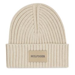 Czapka Tommy Hilfiger. Brązowe czapki zimowe Tommy Hilfiger, bez wzorów. Za 219.99 zł.