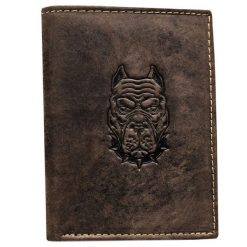 Portfel męski tłoczony N4-CHM-DOG-2-BL c. brązowy. Brązowe portfele Inny, bez wzorów, ze skóry. Za 59.00 zł.