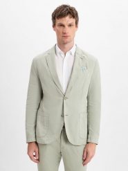 Nils Sundström Kurtka z zawartością lnu Mężczyźni Modern Fit zielony, 52. Zielone kurtki Nils Sundström, m, bez wzorów, bez kaptura. Za 449.95 zł.