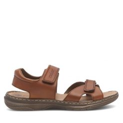 Sandały Rieker. Brązowe sandały Rieker, bez zapięcia. Za 234.99 zł.