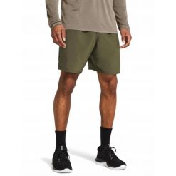 Spodenki na trening do ćwiczeń męskie UNDER ARMOUR szybkoschnące. Zielone szorty Under Armour, m, bez wzorów, sportowe. Za 139.00 zł.