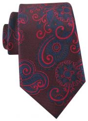 Krawat Męski - Angelo di Monti - Bordo, Duże Kwiaty. Czerwone krawaty i muchy Angelo di Monti, bez wzorów, z tkaniny. Za 45.00 zł.