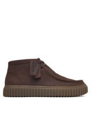 Clarks Półbuty Torhill Hi 26327242 Brązowy. Brązowe eleganckie półbuty Clarks, bez wzorów, z nubiku, bez obcasa, bez zapięcia. Za 519.99 zł.