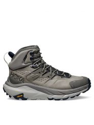 Hoka Trekkingi Kaha 2 GTX GORE-TEX 1123155 Szary. Szare botki sznurowane HOKA, bez wzorów, z gore-texu, bez obcasa, bez zapięcia. Za 929.99 zł.
