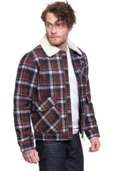 KURTKA ZIMOWA LEE 191J WOOL JACKET RED OCHRE L86FLBOE 112122655. Brązowe kurtki Lee, na jesień, l, bez wzorów, z futra, bez kaptura. Za 359.99 zł.