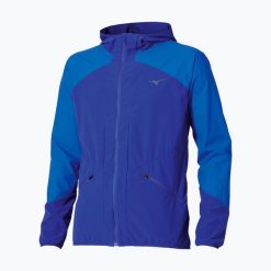 Kurtka do biegania męska Mizuno Active Alpha Hodded. Niebieskie kurtki do biegania Mizuno, m, bez wzorów, bez kaptura, do biegania. Za 299.99 zł.