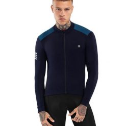 Koszulka rowerowa termoaktywna męska M4 Cubilla. Niebieskie bluzy SIROKO, m, bez wzorów, z tkaniny, bez kaptura. W wyprzedaży za 456.00 zł.