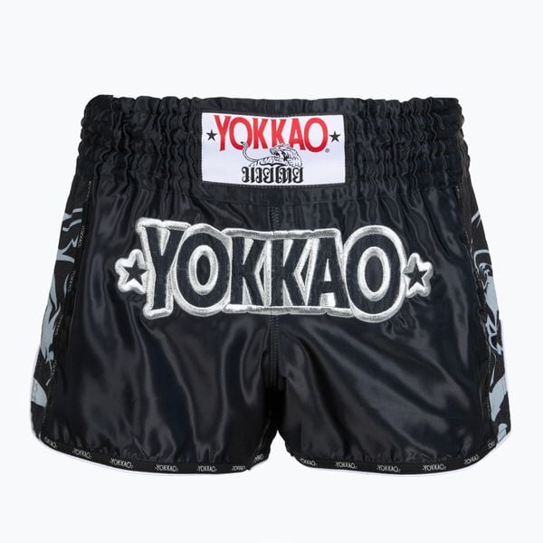 Spodenki treningowe meskie YOKKAO Original Muay Thai. Czarne krótkie spodenki sportowe YOKKAO, m, bez wzorów, z materiału. Za 269.99 zł.