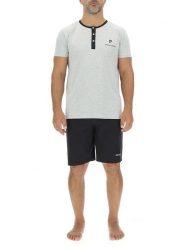 Pierre Cardin Piżama w kolorze szaro-czarnym rozmiar: L. Czarne piżamy Pierre Cardin, l, bez wzorów, bez ramiączek. Za 83.45 zł.