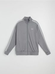 Rozpinana bluza sportowa bomberka - szary. Szare bluzy bez kaptura Sinsay, l, bez wzorów, bez kaptura. Za 59.99 zł.