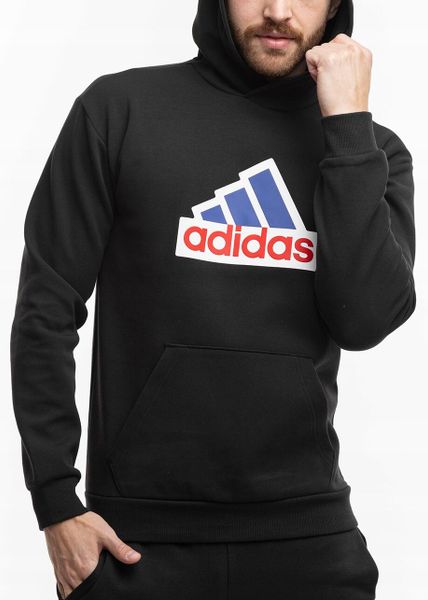Bluza męska adidas FI BOS HD OLY. Czarne bluzy z kapturem Adidas, m, bez wzorów, z bawełny, z kapturem. Za 252.99 zł.