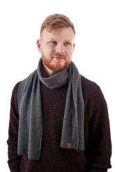 Modny szalik zimowy męski s5 brødrene 103 c. szary. Szare szaliki bez wzorów. Za 79.00 zł.
