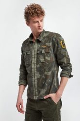 Kurtka męska koszulowa AERONAUTICA MILITARE. Brązowe kurtki Aeronautica Militare, l, z aplikacjami, bez kaptura. W wyprzedaży za 720.30 zł.