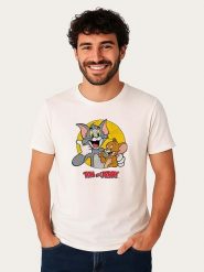 WOOOP Koszulka "Tom and Jerry Thumbs Up" w kolorze białym rozmiar: L. Białe bezrękawniki Wooop, l, bez wzorów, z bawełny, bez kołnierzyka, bez ramiączek. Za 56.99 zł.