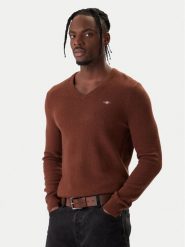 Gant Sweter 8050274 Brązowy Regular Fit. Brązowe swetry rozpinane GANT, m, bez wzorów, z wełny, bez kołnierzyka, bez ramiączek. Za 449.99 zł.