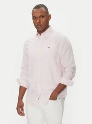 Tommy Jeans Koszula DM0DM20875 Różowy Regular Fit. Czerwone koszule Tommy Jeans, m, bez wzorów, z bawełny, bez kołnierzyka, bez ramiączek. Za 279.99 zł.